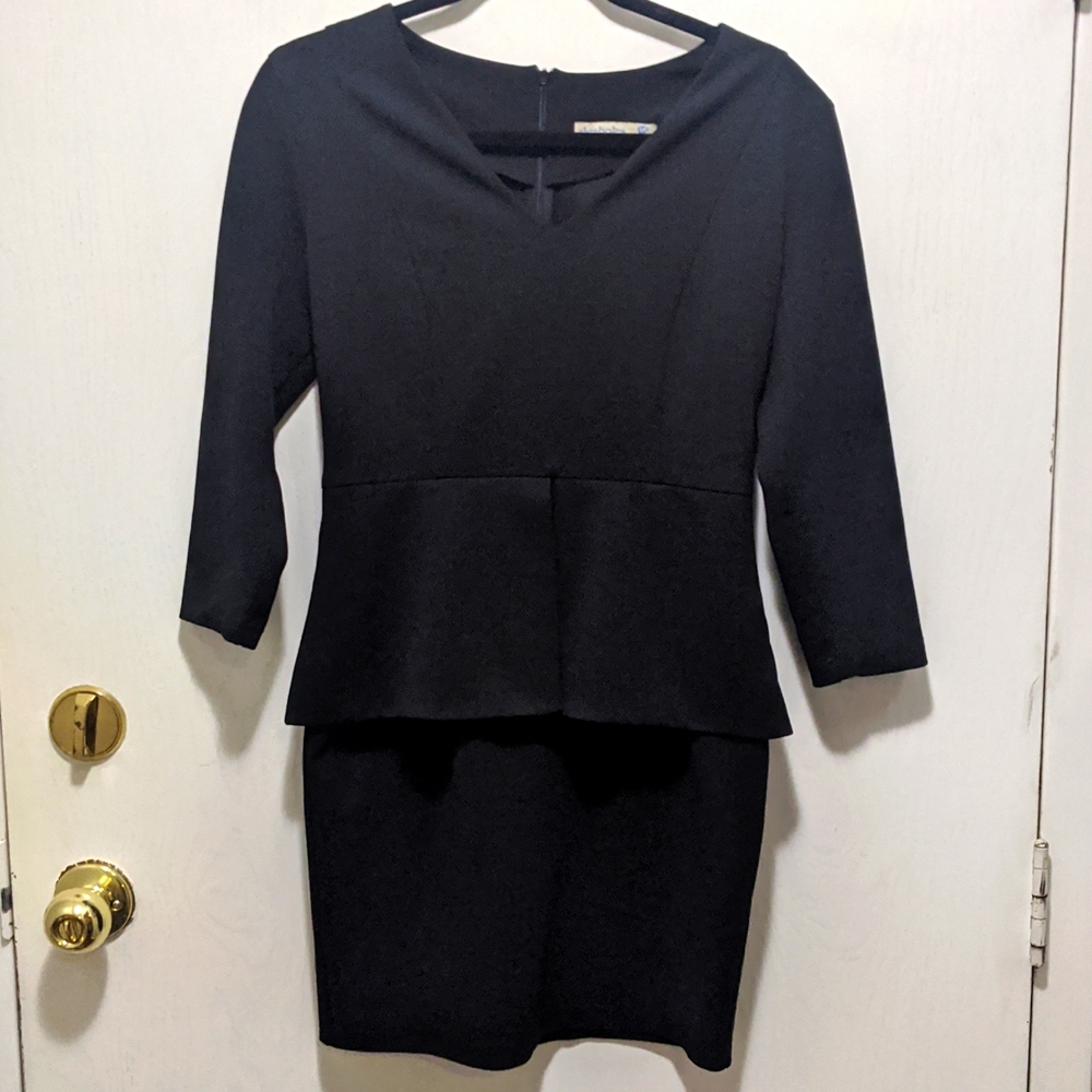 Black V neck dress